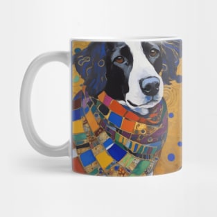 Gustav Klimt Style Dog with Colorful Scarf Mug